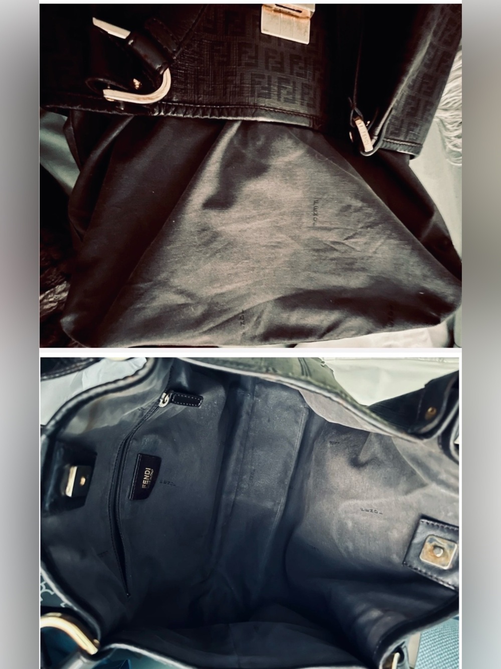 Fendi Dark Brown Zucchino Chiusura Monogram Tote Satchel /VG Shape 👀 Pics - Picture 14 of 16